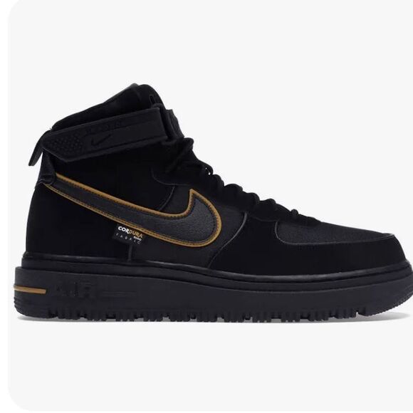 Nike Air Force I Boot Cordura Black Gold Men’s size 6.5. - Picture 1 of 8
